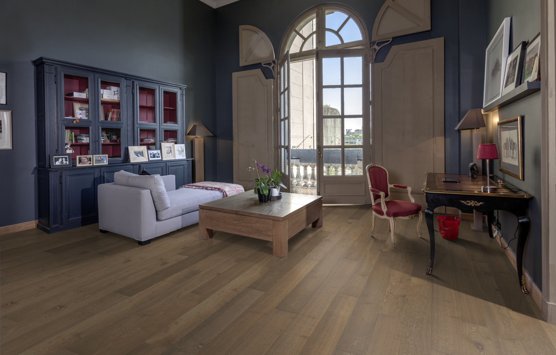 Паркетная доска Kahrs Новая классика Дуб Титан Nouveau Greige 151N8AEKGGKW220 Lively 2266×187×15 фото в интерьере